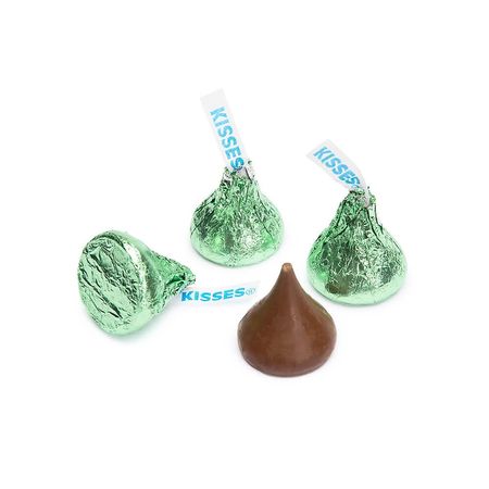 Hershey's Kisses Kiwi Green Foiled Milk Chocolate Candy: 400-Piece Bag | Candy Warehouse