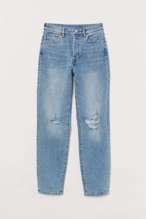 Mom High Ankle Jeans - Blue