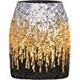 VIJIV Women's Knee Length Sequin Pencil Skirts High Waist Elegant Stretchy Sparkle Party Skirts Cocktail Wedding White XX-Large at Amazon Women’s Clothing store