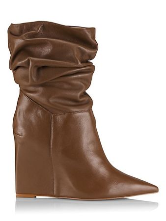 Shop Schutz Ashlee Leather Wedge Boots | Saks Fifth Avenue