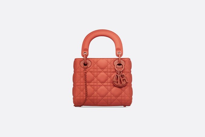 Mini Indian Red Lady Dior Smooth Matte Calfskin Bag - Bags - Women's Fashion | DIOR