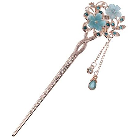 Amazon.com: Frcolor Rhinestone Hair Stick, Chinese Hair Chopsticks Hairpin Chignon Pin (Blue) : Everything Else