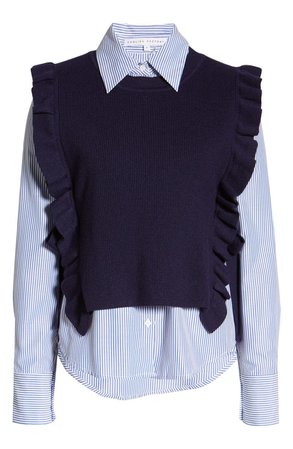 English Factory Combination Sweater Vest & Button-Up Shirt | Nordstrom
