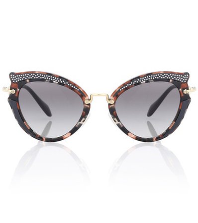 Noir embellished cat-eye sunglasses
