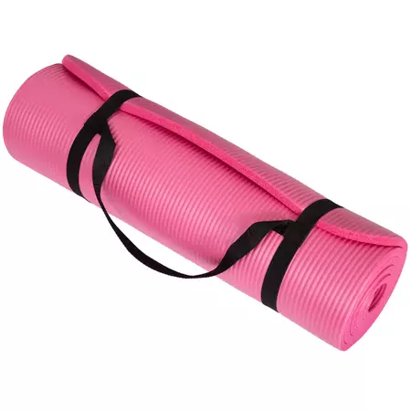 Extra Thick Yoga Mat - 0.5-inch-thick Durable Non-slip Foam Workout Mat For Fitness, Pilates And Floor Exercises With Carrying Strap By Wakeman (pink) : Target