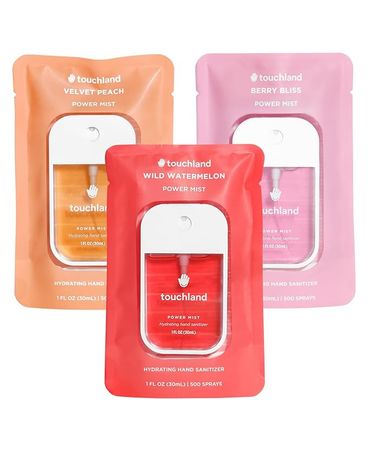 Amazon.com : Touchland Power Mist Hydrating Hand Sanitizer Spray, JUICY 3-PACK (Watermelon, Peach, Berry), 500-Sprays each, 1FL OZ (Set of 3) : Health & Household
