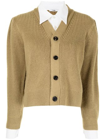 b+ab purl-knit puff-sleeves Cardigan - Farfetch