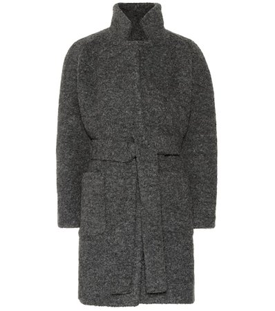 Bouclé wool-blend coat