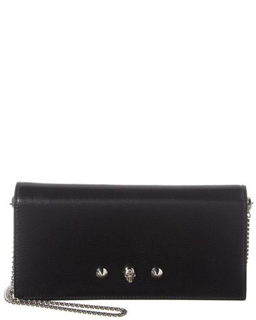 *clipped by @luci-her* Alexander McQueen Wallet on Chain Skull Leather 610216 1sm1i Cross Body Bag