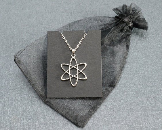 Atom symbol necklace big bang theory atomic whirl jewelry | Etsy
