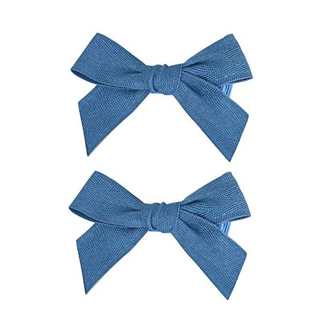 Amazon.com: DEEKA 2 Pack Hair Clip Hair Bows Fringe Clip for Little Girls - Solid Blue: Clothing