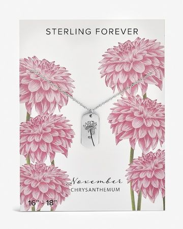 Sterling Forever November 'Chrysanthemum' Birth Flower Necklace