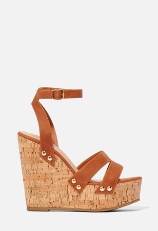 Pool Party Wedge in Tan - Get great deals at JustFab