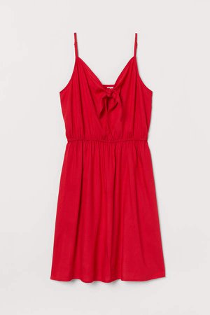 Tie-front Dress - Red