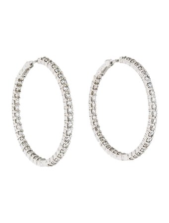ROBERTO COIN 18K Diamond Inside Out Hoop Earrings - The Real Real