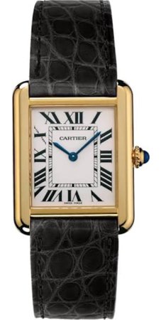 Cartier Tank Solo Watch - Small - Yellow Gold and Steel Case - Alligator Leather Strap