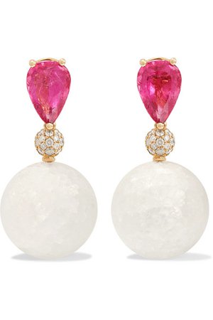 de GRISOGONO | Boule 18-karat rose gold multi-stone earrings | NET-A-PORTER.COM