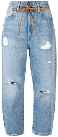 Made & Crafted cropped distressed jeans