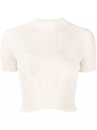 Shop Dion Lee Spiral ribbed-knit top with Express Delivery - FARFETCH