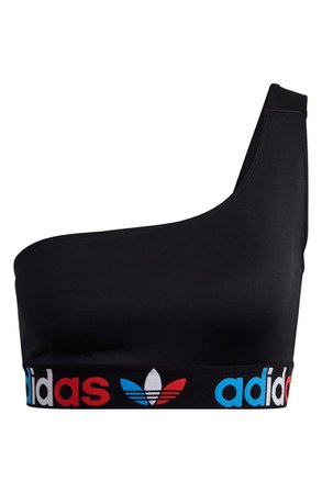 adidas Originals Primeblue One-Shoulder Sports Bra | black
