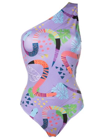 Brigitte | Abstract-Print Asymmetric Swimsuit - Farfetch