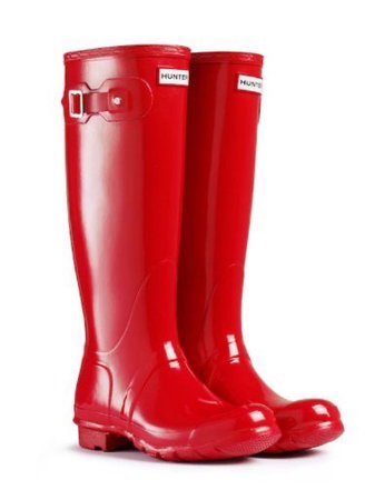 red Hunter rain boot shoes
