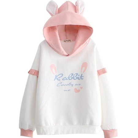 Lovely Rabbit Bunny Ear Hoodie Pastel Pink Kawaii | Kawaii Babe