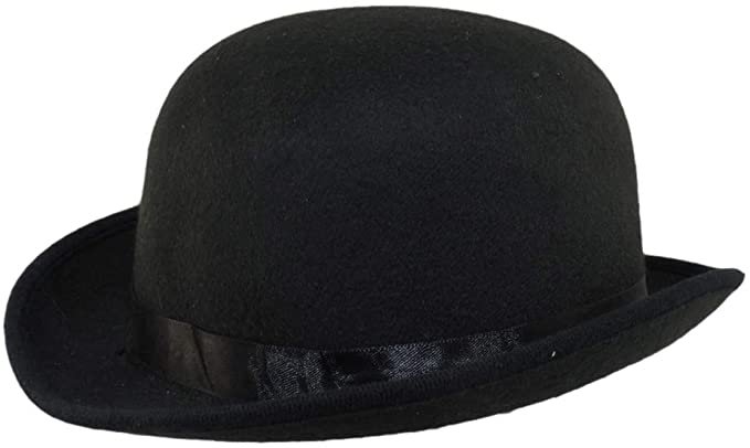 Amazon.com: Black Blended Wool Felt Derby Bowler Hat Large: Everything Else