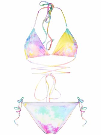 Mc2 Saint Barth tie-dye-print bikini set - FARFETCH