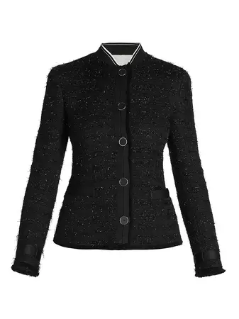 Shop Giorgio Armani Metallic Tweed Jacket | Saks Fifth Avenue