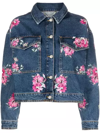 Blugirl floral-embroidery Denim Jacket - Farfetch