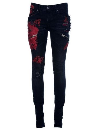 Red Splattered jeans