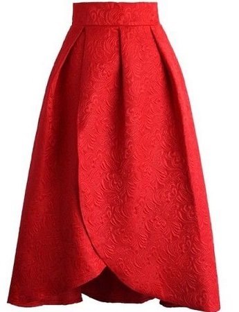 red long skirt 1