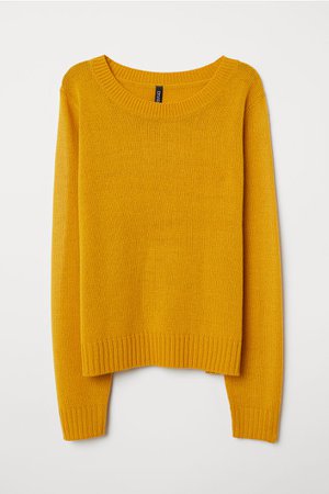 Knit Sweater - Mustard yellow - Ladies | H&M CA