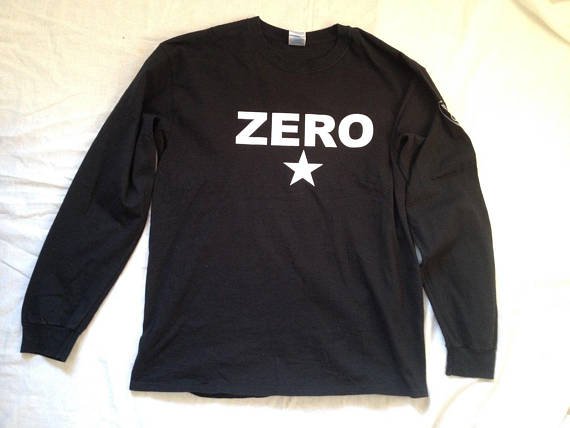 Zero Smashing Pumpkins Black Long Sleeve Shirt Large Size