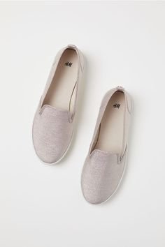H&M slip on shoes, beige&silver