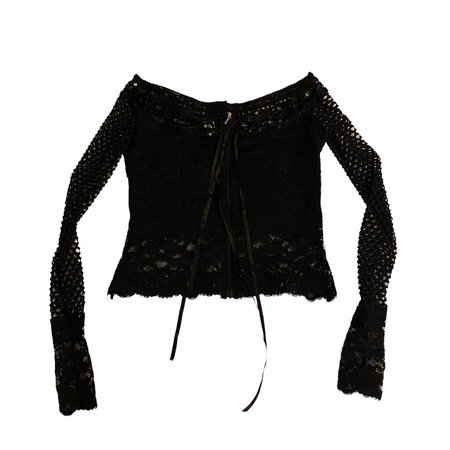 lace & fishnet goth zip up top