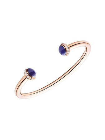 Piaget Possession 18K Rose Gold, Diamond & Blue Lapis Lazuli Cuff | SaksFifthAvenue