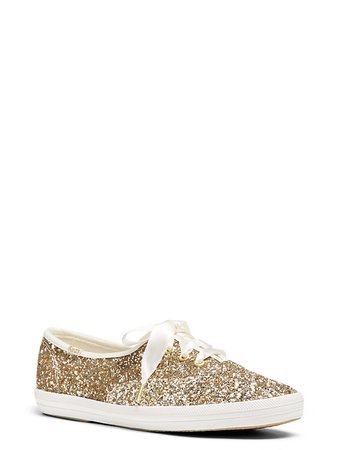 Keds x Kate Spade gold glitter sneakers
