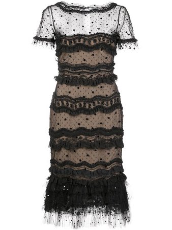 Carolina Herrera, black embroidered dress