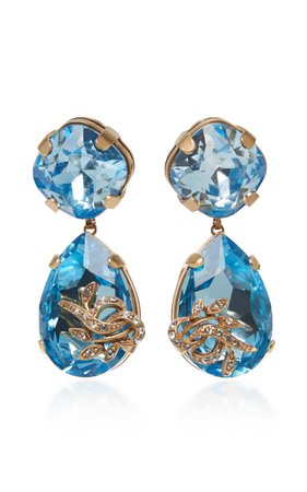 Orecchini Strass Brass And Crystal Drop Earrings by Dolce & Gabbana | Moda Operandi