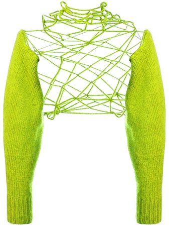Deconstructed Sweater Crop Top Neon Green (Dei5 edit)