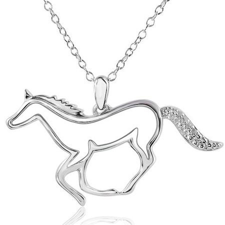 silver horse necklace