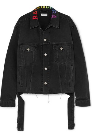 Balenciaga | Embroidered oversized denim jacket | NET-A-PORTER.COM