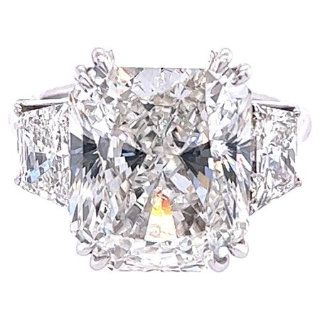 David Rosenberg 10.08 Carat Radiant Cut G SI1 GIA Diamond Engagement Ring For Sale at 1stDibs