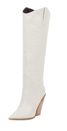 white knee high cowgirl boots