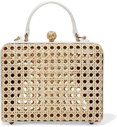 Mehry Mu - Luna Leather And Rattan Tote - White