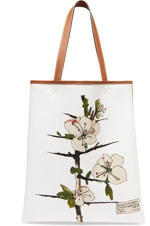 Loewe | Printed canvas and leather tote | NET-A-PORTER.COM