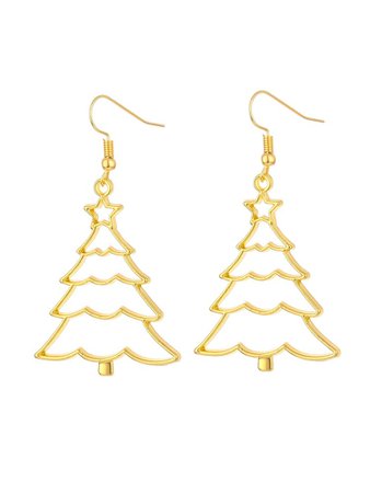 Christmas Hollow Tree Drop Earrings | ROMWE USA