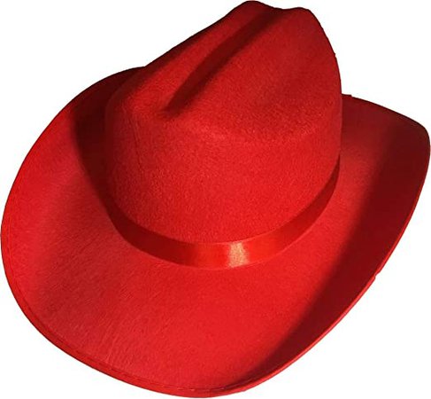 Amazon.com: New Child's Country Red Cowboy Felt Costume Hat: Toys & Games